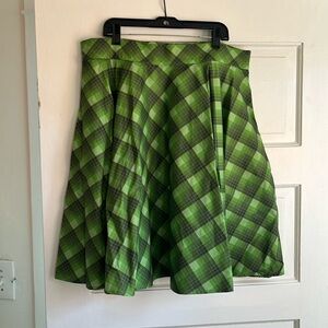 HEART OF HAUTE MB circle skirt skater vibrant plaid punk mod pinup Sz XL